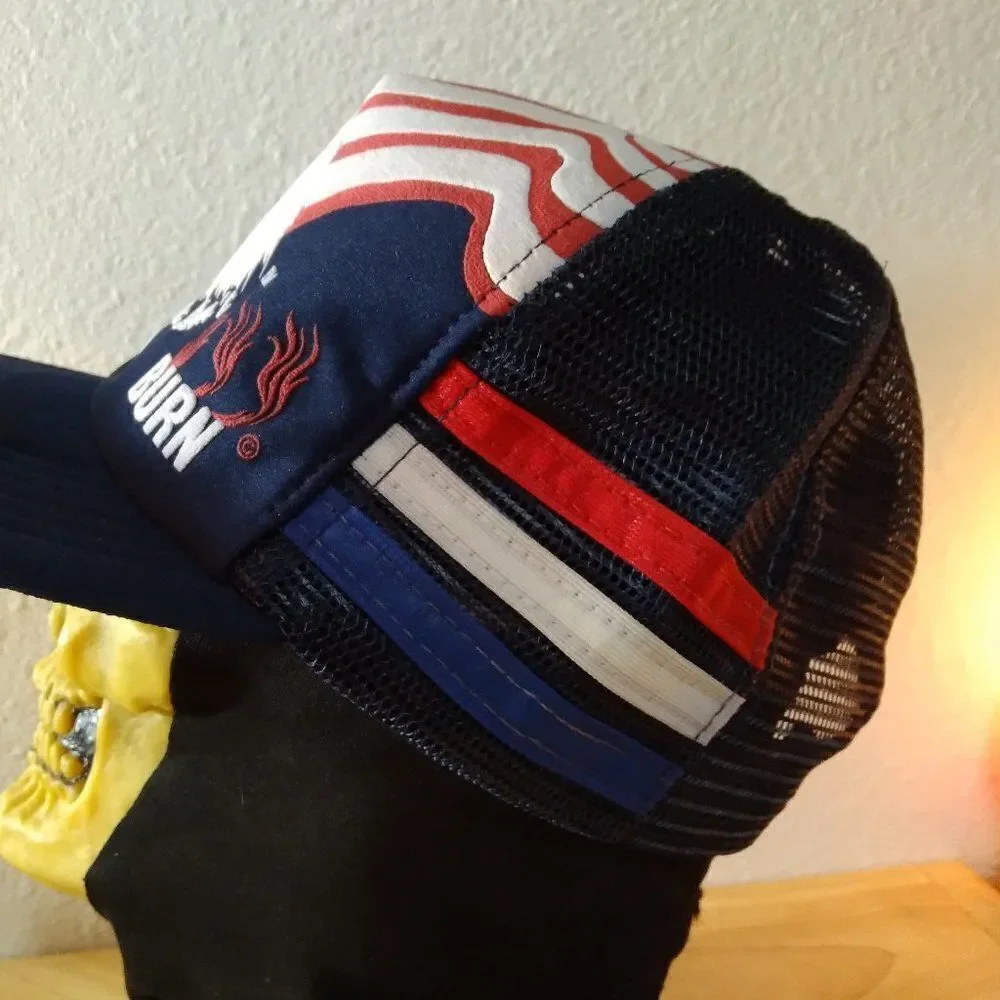 Vintage USA Eagle Colors Don't Run 3 Stripe Trucker Hat